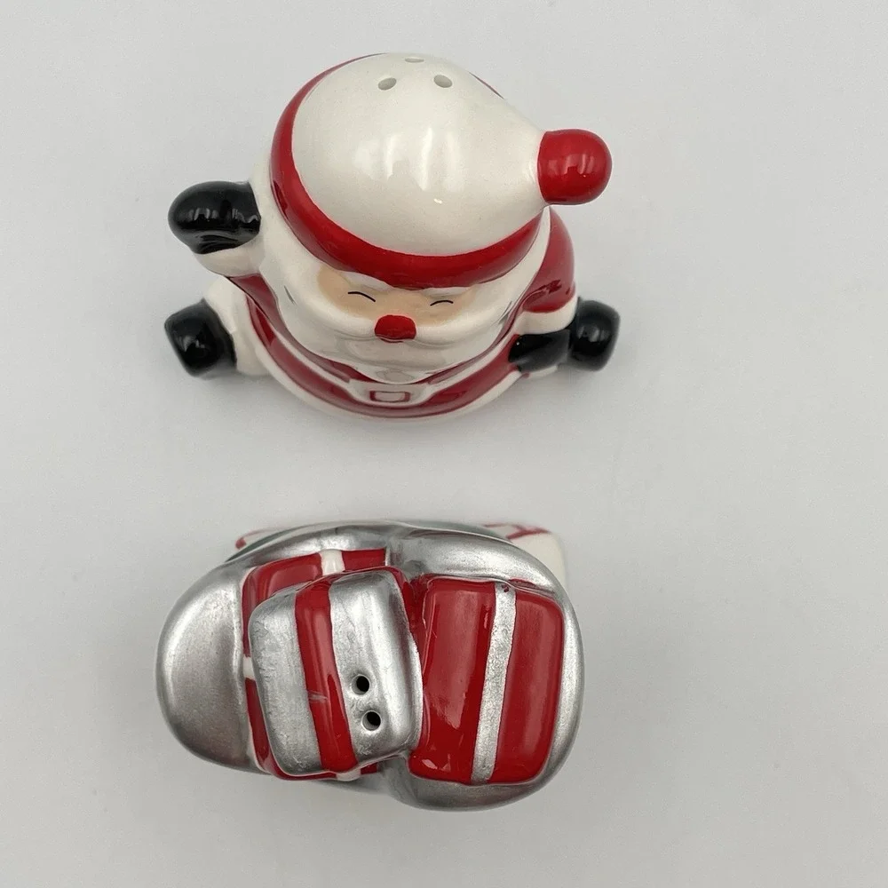 Santa Claus and Sleigh With Gifts Salt and Pepper Shakers Set - 3 inches tall‎